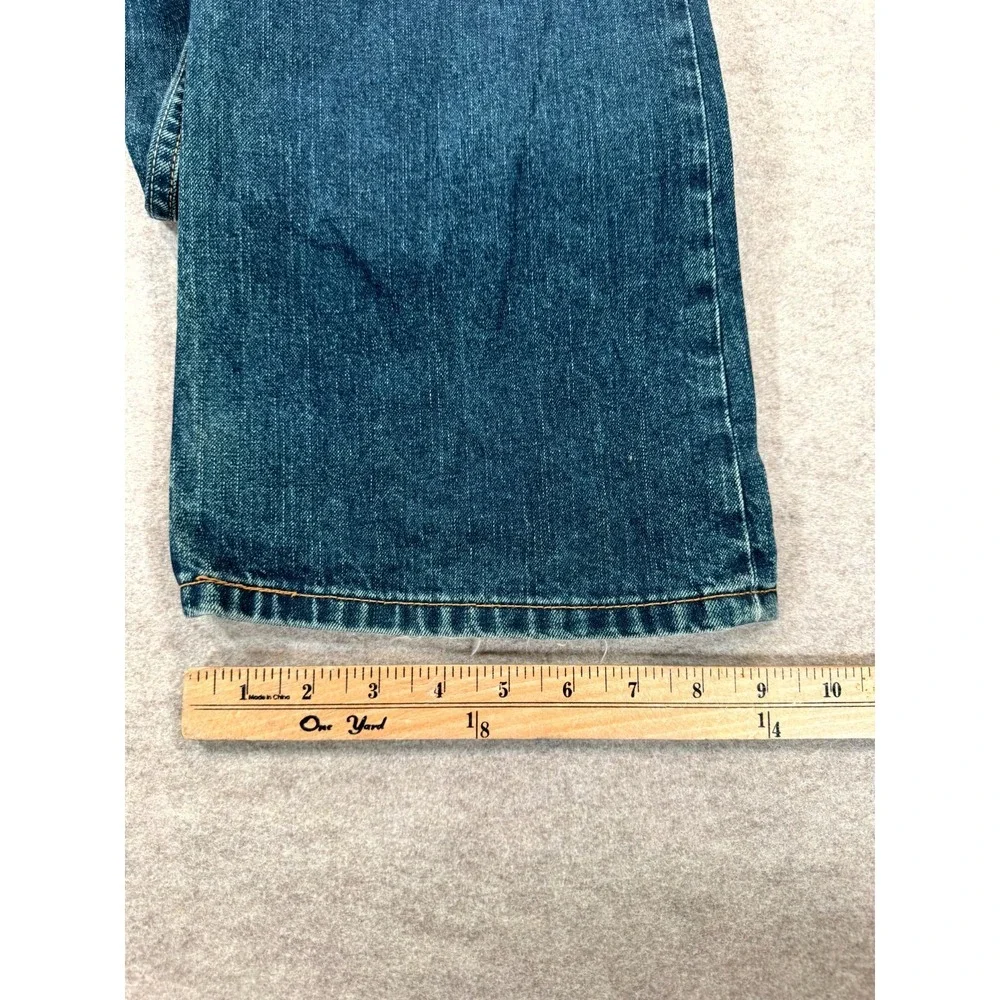 Levis 507 Western Slim Bootcut Jeans Mens 36x34 Blue Whiskering Denim Mid Rise